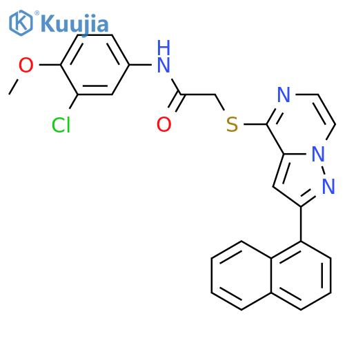 N-(3-chloro-4-methoxyphenyl)-2-{[2-(naphthalen-1-yl)pyrazolo[1,5-a]pyrazin-4-yl]sulfanyl}acetamide structure