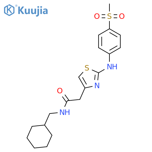 N-(cyclohexylmethyl)-2-{2-[(4-methanesulfonylphenyl)amino]-1,3-thiazol-4-yl}acetamide structure