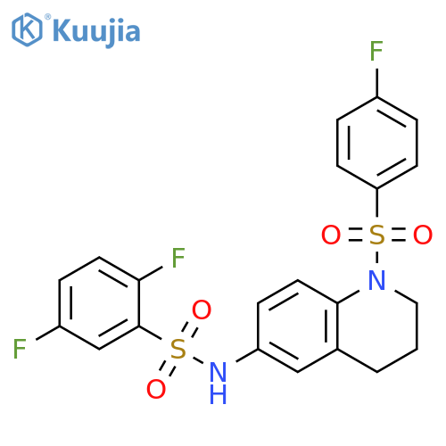 2,5-difluoro-N-[1-(4-fluorobenzenesulfonyl)-1,2,3,4-tetrahydroquinolin-6-yl]benzene-1-sulfonamide structure