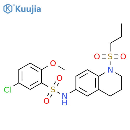 5-chloro-2-methoxy-N-[1-(propane-1-sulfonyl)-1,2,3,4-tetrahydroquinolin-6-yl]benzene-1-sulfonamide structure
