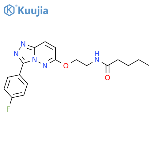 N-(2-{[3-(4-fluorophenyl)-[1,2,4]triazolo[4,3-b]pyridazin-6-yl]oxy}ethyl)pentanamide structure