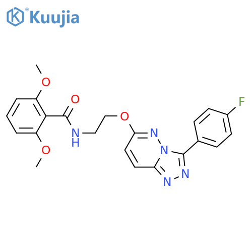 N-(2-{[3-(4-fluorophenyl)-[1,2,4]triazolo[4,3-b]pyridazin-6-yl]oxy}ethyl)-2,6-dimethoxybenzamide structure