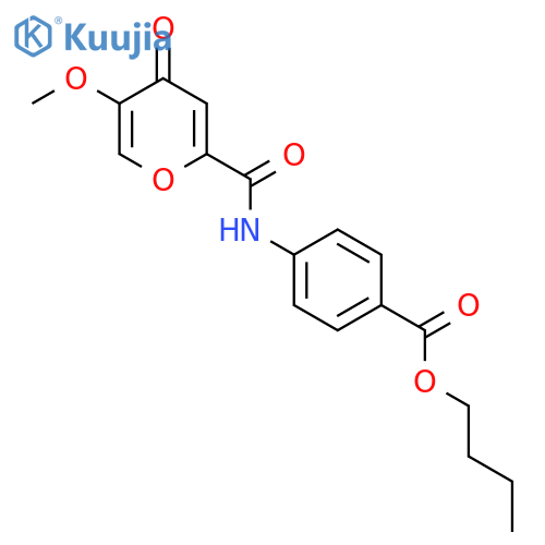butyl 4-(5-methoxy-4-oxo-4H-pyran-2-amido)benzoate structure