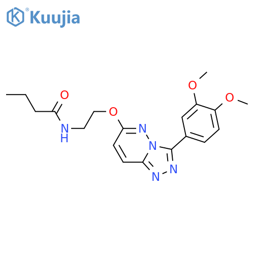 N-(2-{[3-(3,4-dimethoxyphenyl)-[1,2,4]triazolo[4,3-b]pyridazin-6-yl]oxy}ethyl)butanamide structure