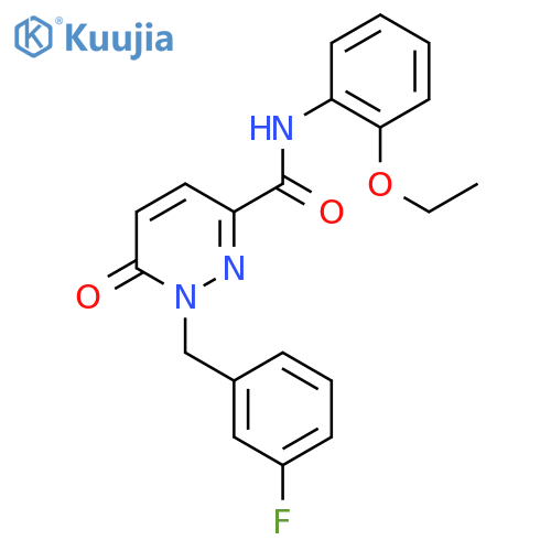 N-(2-ethoxyphenyl)-1-[(3-fluorophenyl)methyl]-6-oxo-1,6-dihydropyridazine-3-carboxamide structure