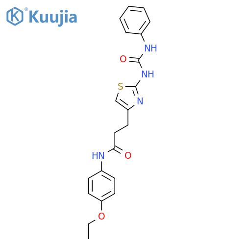 N-(4-ethoxyphenyl)-3-{2-[(phenylcarbamoyl)amino]-1,3-thiazol-4-yl}propanamide structure