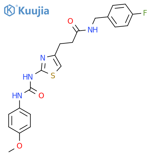 N-[(4-fluorophenyl)methyl]-3-(2-{[(4-methoxyphenyl)carbamoyl]amino}-1,3-thiazol-4-yl)propanamide structure