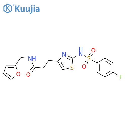 3-[2-(4-fluorobenzenesulfonamido)-1,3-thiazol-4-yl]-N-[(furan-2-yl)methyl]propanamide structure