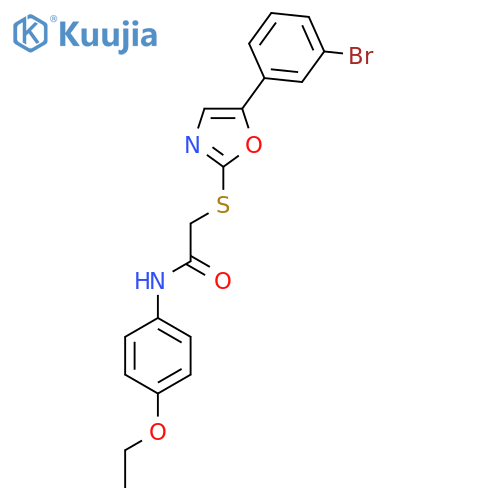2-{[5-(3-bromophenyl)-1,3-oxazol-2-yl]sulfanyl}-N-(4-ethoxyphenyl)acetamide structure