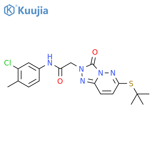 2-[6-(tert-butylsulfanyl)-3-oxo-2H,3H-[1,2,4]triazolo[4,3-b]pyridazin-2-yl]-N-(3-chloro-4-methylphenyl)acetamide structure