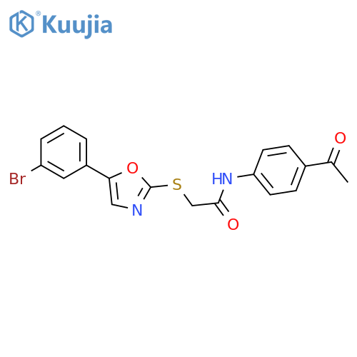 N-(4-acetylphenyl)-2-{[5-(3-bromophenyl)-1,3-oxazol-2-yl]sulfanyl}acetamide structure