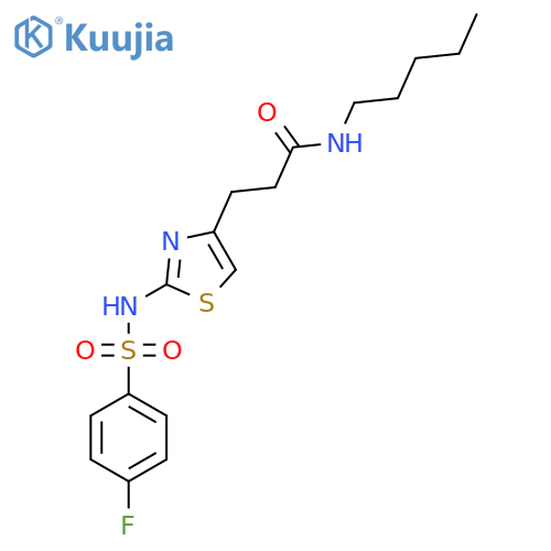 3-[2-(4-fluorobenzenesulfonamido)-1,3-thiazol-4-yl]-N-pentylpropanamide structure