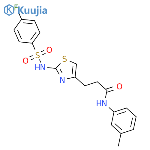 3-[2-(4-fluorobenzenesulfonamido)-1,3-thiazol-4-yl]-N-(3-methylphenyl)propanamide structure