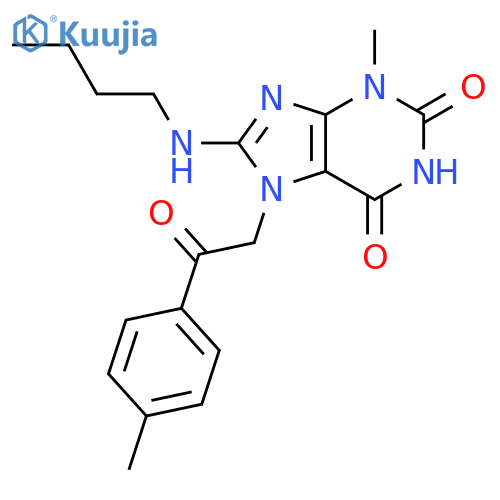 8-(butylamino)-3-methyl-7-[2-(4-methylphenyl)-2-oxoethyl]-2,3,6,7-tetrahydro-1H-purine-2,6-dione structure