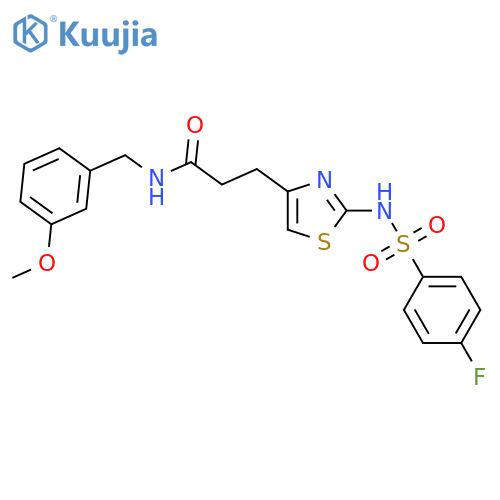 3-[2-(4-fluorobenzenesulfonamido)-1,3-thiazol-4-yl]-N-[(3-methoxyphenyl)methyl]propanamide structure