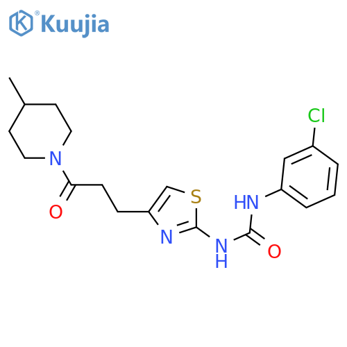 1-(3-chlorophenyl)-3-{4-[3-(4-methylpiperidin-1-yl)-3-oxopropyl]-1,3-thiazol-2-yl}urea structure