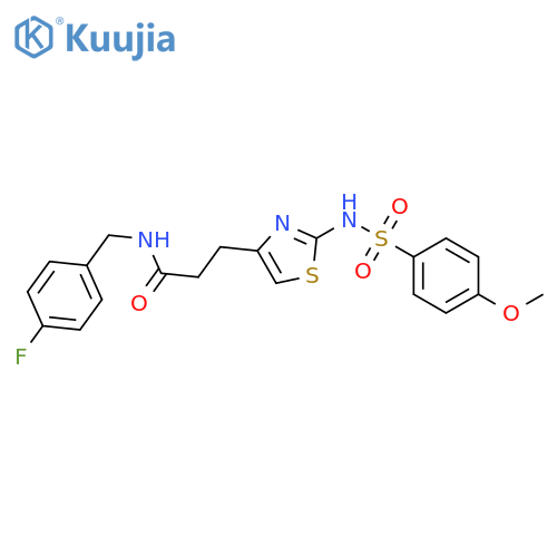 N-[(4-fluorophenyl)methyl]-3-[2-(4-methoxybenzenesulfonamido)-1,3-thiazol-4-yl]propanamide structure