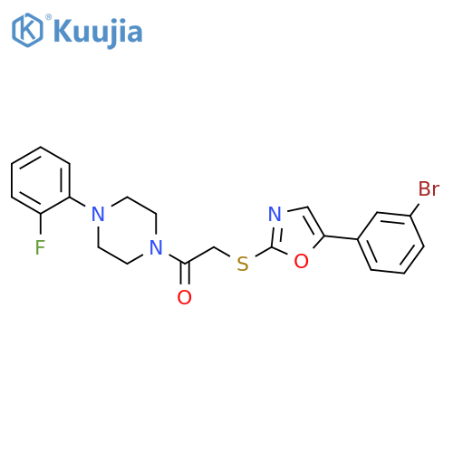 2-{[5-(3-bromophenyl)-1,3-oxazol-2-yl]sulfanyl}-1-[4-(2-fluorophenyl)piperazin-1-yl]ethan-1-one structure