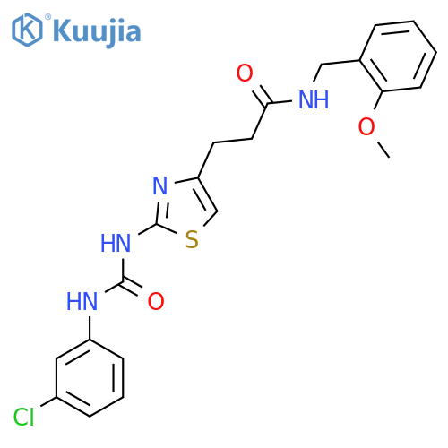 3-(2-{[(3-chlorophenyl)carbamoyl]amino}-1,3-thiazol-4-yl)-N-[(2-methoxyphenyl)methyl]propanamide structure
