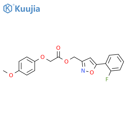 [5-(2-fluorophenyl)-1,2-oxazol-3-yl]methyl 2-(4-methoxyphenoxy)acetate structure