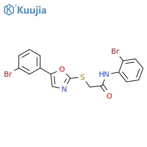 N-(2-bromophenyl)-2-{[5-(3-bromophenyl)-1,3-oxazol-2-yl]sulfanyl}acetamide structure