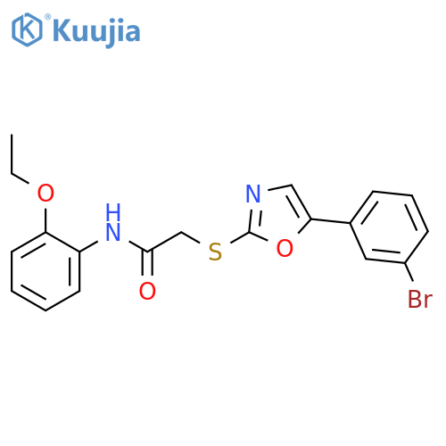 2-{[5-(3-bromophenyl)-1,3-oxazol-2-yl]sulfanyl}-N-(2-ethoxyphenyl)acetamide structure