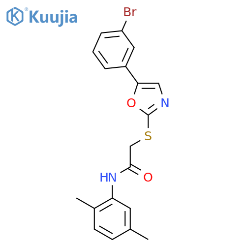 2-{[5-(3-bromophenyl)-1,3-oxazol-2-yl]sulfanyl}-N-(2,5-dimethylphenyl)acetamide structure