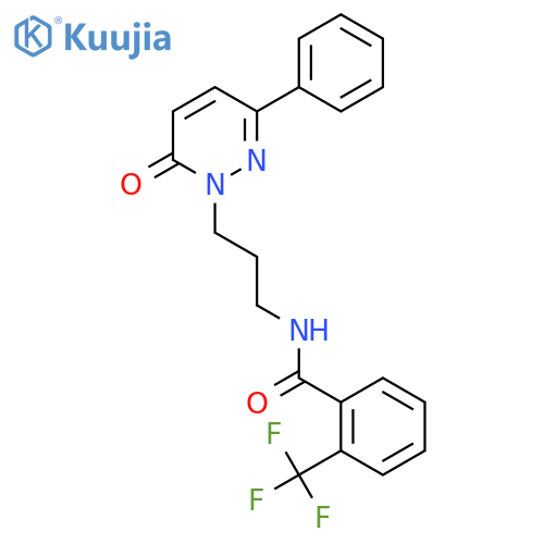 N-[3-(6-oxo-3-phenyl-1,6-dihydropyridazin-1-yl)propyl]-2-(trifluoromethyl)benzamide structure