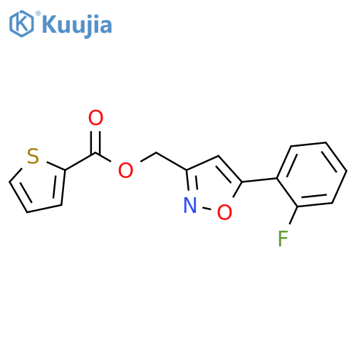 [5-(2-fluorophenyl)-1,2-oxazol-3-yl]methyl thiophene-2-carboxylate structure