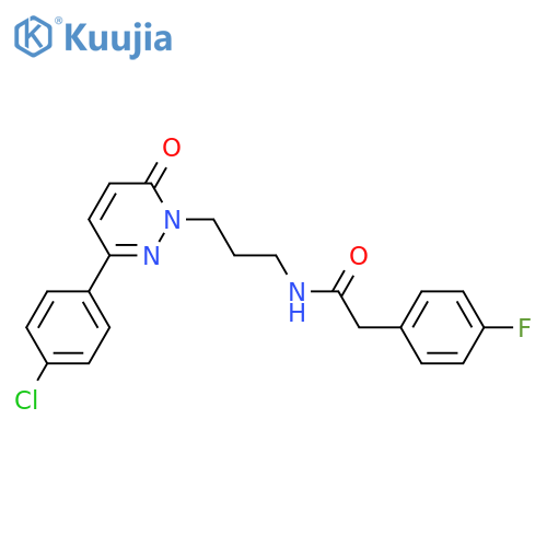 N-{3-[3-(4-chlorophenyl)-6-oxo-1,6-dihydropyridazin-1-yl]propyl}-2-(4-fluorophenyl)acetamide structure