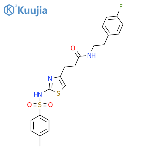 N-[2-(4-fluorophenyl)ethyl]-3-[2-(4-methylbenzenesulfonamido)-1,3-thiazol-4-yl]propanamide structure