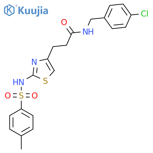 N-[(4-chlorophenyl)methyl]-3-[2-(4-methylbenzenesulfonamido)-1,3-thiazol-4-yl]propanamide structure