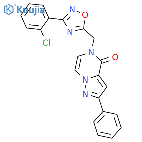 5-{[3-(2-chlorophenyl)-1,2,4-oxadiazol-5-yl]methyl}-2-phenyl-4H,5H-pyrazolo[1,5-a]pyrazin-4-one structure