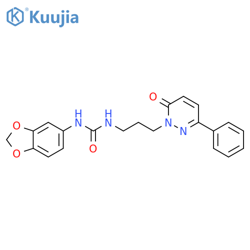 3-(2H-1,3-benzodioxol-5-yl)-1-[3-(6-oxo-3-phenyl-1,6-dihydropyridazin-1-yl)propyl]urea structure