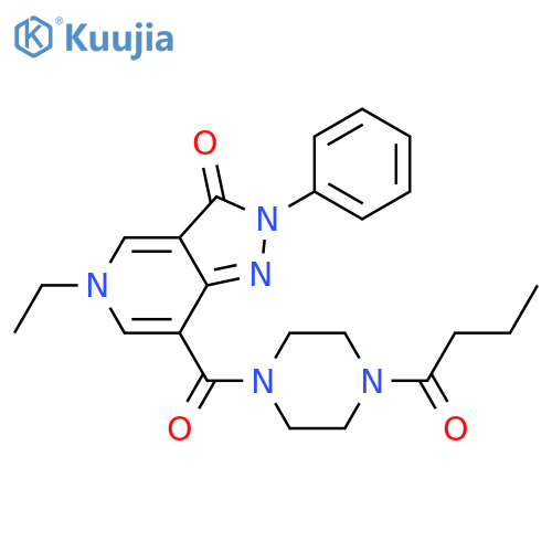 7-(4-butanoylpiperazine-1-carbonyl)-5-ethyl-2-phenyl-2H,3H,5H-pyrazolo[4,3-c]pyridin-3-one structure