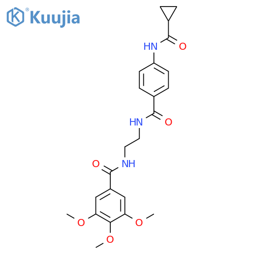 4-cyclopropaneamido-N-{2-[(3,4,5-trimethoxyphenyl)formamido]ethyl}benzamide structure