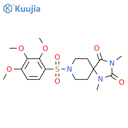 1,3-dimethyl-8-(2,3,4-trimethoxybenzenesulfonyl)-1,3,8-triazaspiro[4.5]decane-2,4-dione structure
