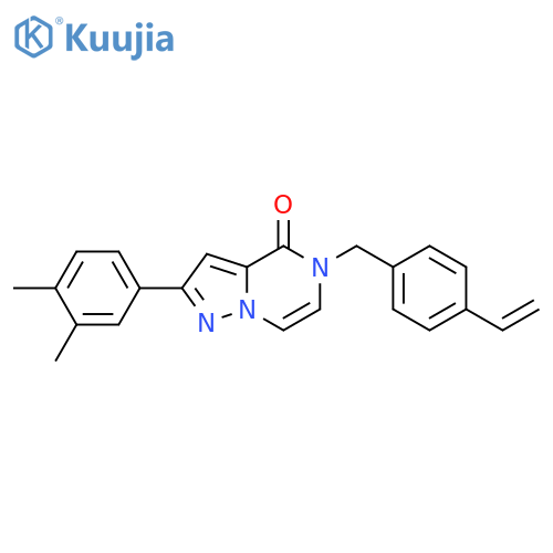 2-(3,4-dimethylphenyl)-5-[(4-ethenylphenyl)methyl]-4H,5H-pyrazolo[1,5-a]pyrazin-4-one structure