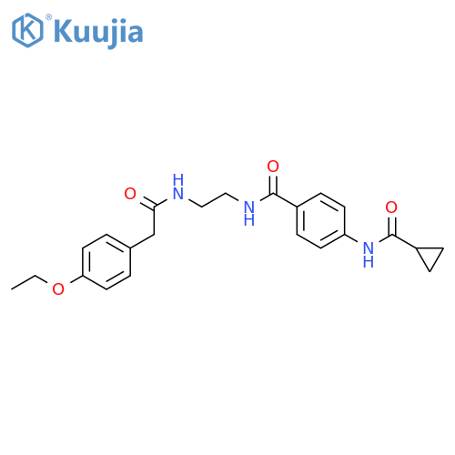 N-[4-({2-[2-(4-ethoxyphenyl)acetamido]ethyl}carbamoyl)phenyl]cyclopropanecarboxamide structure