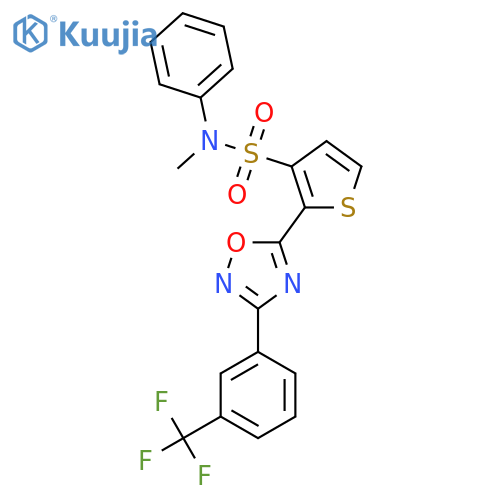 N-methyl-N-phenyl-2-{3-[3-(trifluoromethyl)phenyl]-1,2,4-oxadiazol-5-yl}thiophene-3-sulfonamide structure