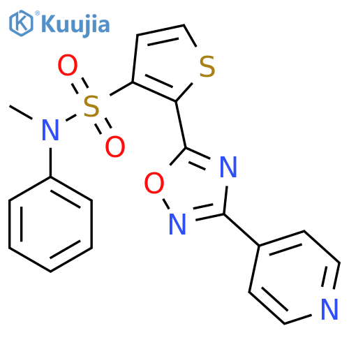 N-methyl-N-phenyl-2-[3-(pyridin-4-yl)-1,2,4-oxadiazol-5-yl]thiophene-3-sulfonamide structure