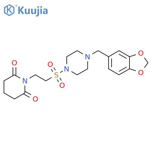 1-[2-({4-[(2H-1,3-benzodioxol-5-yl)methyl]piperazin-1-yl}sulfonyl)ethyl]piperidine-2,6-dione structure
