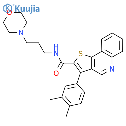3-(3,4-dimethylphenyl)-N-[3-(morpholin-4-yl)propyl]thieno[3,2-c]quinoline-2-carboxamide structure