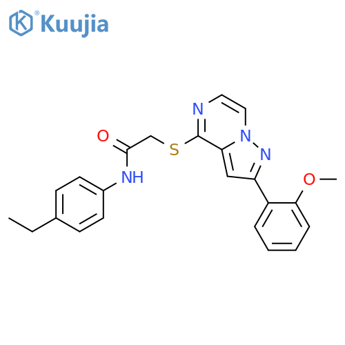 N-(4-ethylphenyl)-2-{[2-(2-methoxyphenyl)pyrazolo[1,5-a]pyrazin-4-yl]sulfanyl}acetamide structure