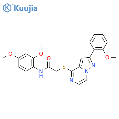 N-(2,4-dimethoxyphenyl)-2-{[2-(2-methoxyphenyl)pyrazolo[1,5-a]pyrazin-4-yl]sulfanyl}acetamide structure