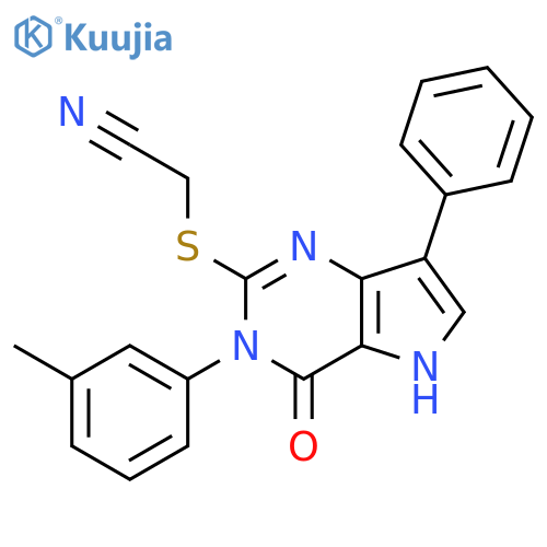2-{[3-(3-methylphenyl)-4-oxo-7-phenyl-3H,4H,5H-pyrrolo[3,2-d]pyrimidin-2-yl]sulfanyl}acetonitrile structure