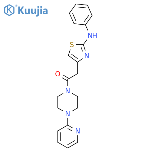 2-[2-(phenylamino)-1,3-thiazol-4-yl]-1-[4-(pyridin-2-yl)piperazin-1-yl]ethan-1-one structure