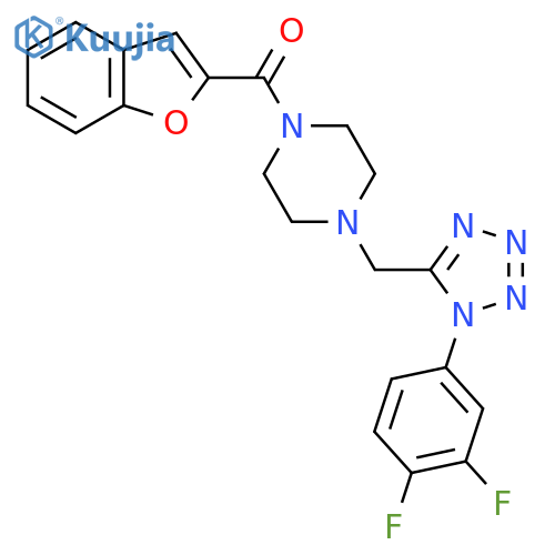 1-(1-benzofuran-2-carbonyl)-4-{[1-(3,4-difluorophenyl)-1H-1,2,3,4-tetrazol-5-yl]methyl}piperazine structure