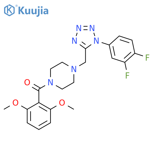 1-{[1-(3,4-difluorophenyl)-1H-1,2,3,4-tetrazol-5-yl]methyl}-4-(2,6-dimethoxybenzoyl)piperazine structure
