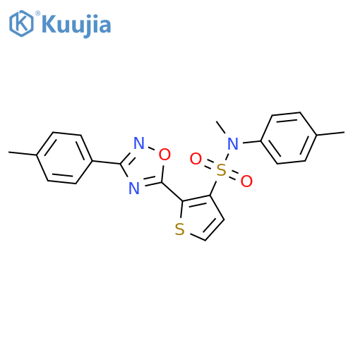 N-methyl-N-(4-methylphenyl)-2-[3-(4-methylphenyl)-1,2,4-oxadiazol-5-yl]thiophene-3-sulfonamide structure